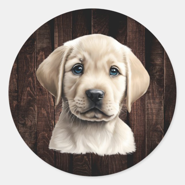 Pegatinas Yellow Lab Puppy (Anverso)