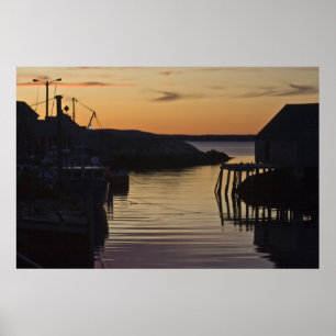 Peggy's Cove Harbor Dusk fino estampado de arte