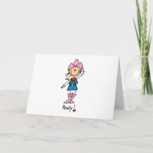 Pegue la figura vaquera en tarjetas rosadas del