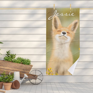 Peinture d'un mignon petit renard Bath Toalla