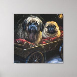 Pekinés Trineo Nevado Decoración Navideña