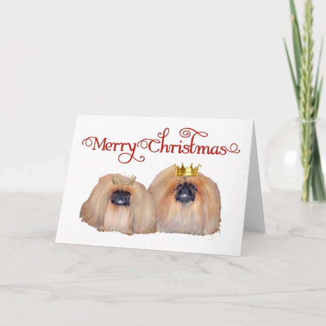 Pekingese Celebran la Navidad (Anverso)