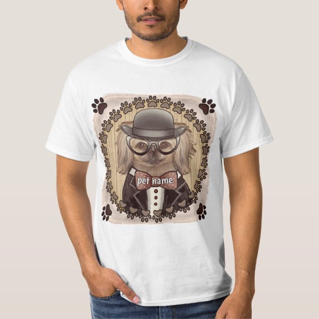 Pekingese con camiseta de gafas (Anverso)