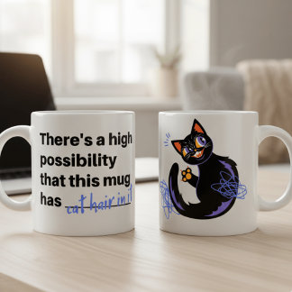 Pelaje Divertido de Gato en Ella Taza de Café para