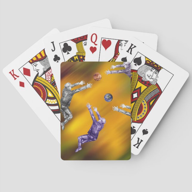 Pelea de baloncesto abstracta Cartas de juego (Reverso)