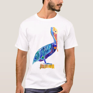 Pelícano, camiseta, camiseta del pelícano, arte
