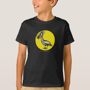Pelícano lindo divertido con la camiseta enojada