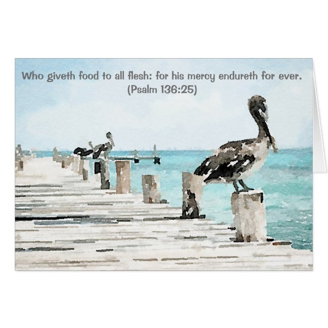 Pelícanos de la tarjeta en el embarcadero, 136:25 (Anverso (Horizontal))