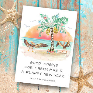 Pelícanos y palmeras Tropical Playa Costa Navidad