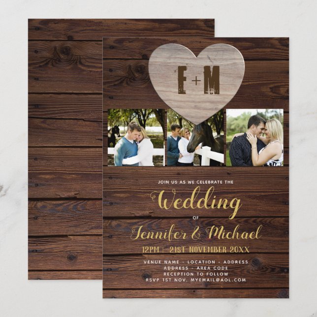 Película de Invitaciones a una boda de oro (Anverso / Reverso)