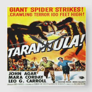 Película de terror Tarantula - Reloj cuadrado