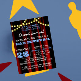 Película Luces Azul Bar Mitzvah Invitación
