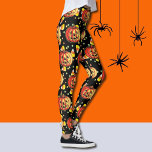 Películas de Halloween Leggings calabazas Naranjas<br><div class="desc">Por todas partes felices Jack-O-Lanterns</div>