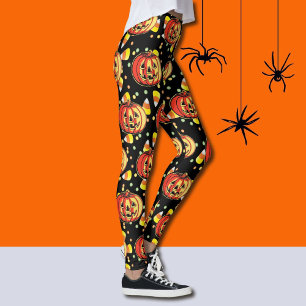 Películas de Halloween Leggings calabazas Naranjas