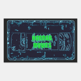 Películas de terror Pegatina rectangular VHS-Blue/
