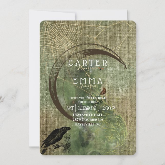 Películas de Wicca y invitación a matrimonio por w (Anverso)