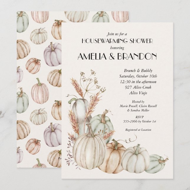 Películas Pastel Parejas Ducha Invitaciones a Caer (Anverso / Reverso)
