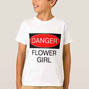 Peligro - Camiseta Divertida de Muchacha de Flores