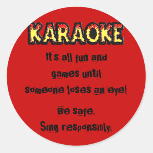 Peligro de Karaoke - Pegatina