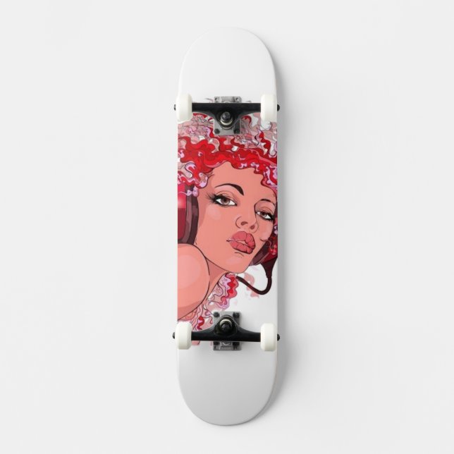 Pelirroja con Auriculares Patineta (Anverso)
