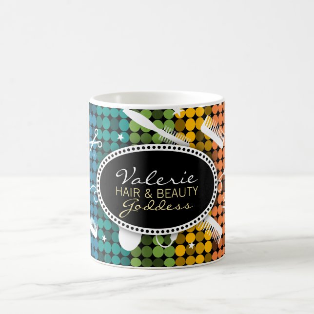 Pelo del arco iris y taza de encargo atractivos de (Centro)