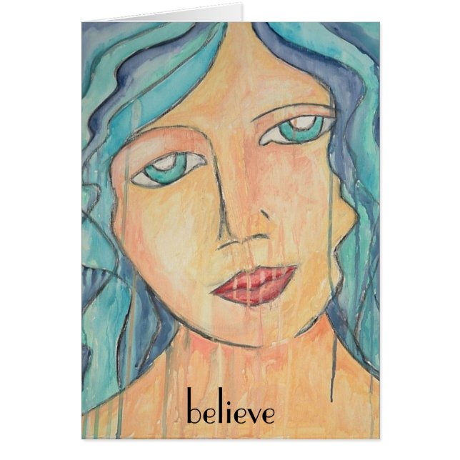 Pelo del azul de la tarjeta del arte (Frente)