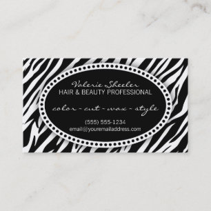 Pelo del estampado de zebra y tarjeta de la cita