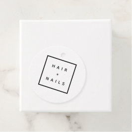 PELO + NAILS elegante logo etiqueta redonda
