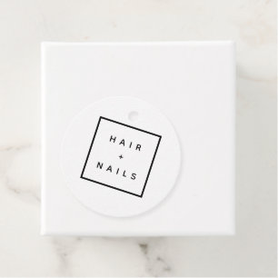PELO + NAILS elegante logo etiqueta redonda