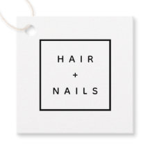 PELO + NAILS etiqueta estilista hecha a mano DIY