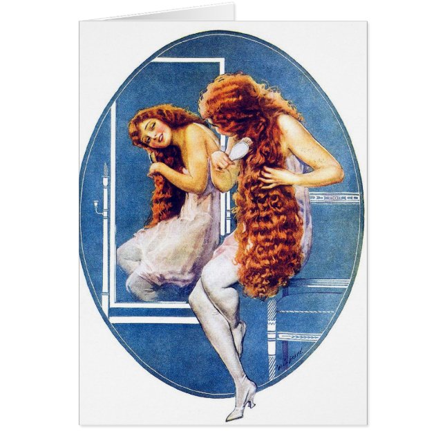 Pelo retro del rojo del ilustracion de la revista (Frente)