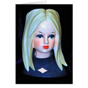 Pelo rubio de señora Head Vase Mod del chica del