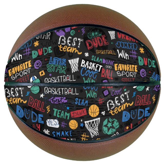 Pelota de baloncesto de tamaño natural personaliza (Anverso)