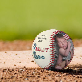 Pelota De Béisbol 1.ᵉʳ Día del Padre Mi papá mi foto héroe