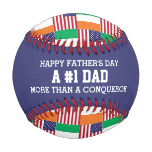 Pelota De Béisbol #1 NÚMERO 1 BANDERA IRLANDESA AMERICANA del Día de