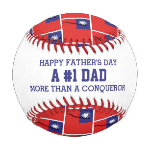 Pelota De Béisbol #1 Número 1 Papá CONQUERIRÁ Bandera De Taiwán