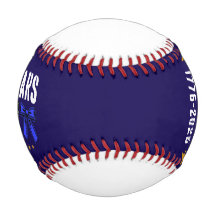 250 años con lazo de béisbol rojo blanco y azul