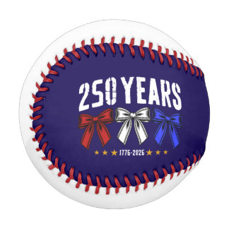 Pelota De Béisbol 250 años con lazo de béisbol rojo blanco y azul