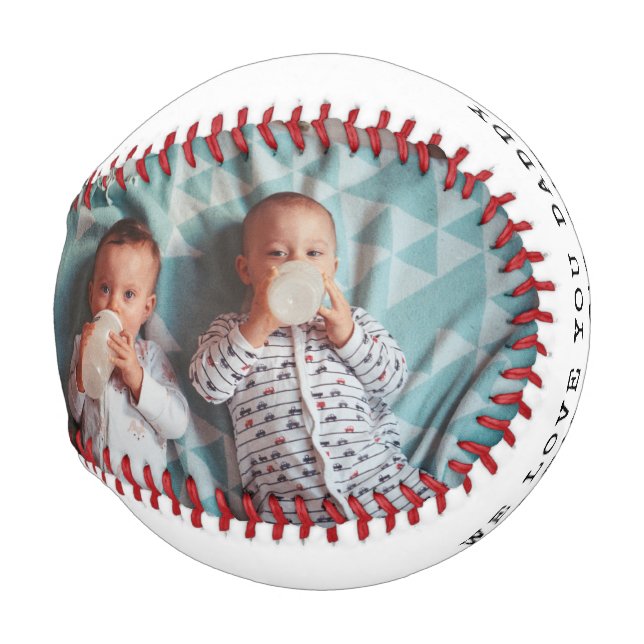 Pelota De Béisbol 2 foto con mensaje personal (Anverso derecho)