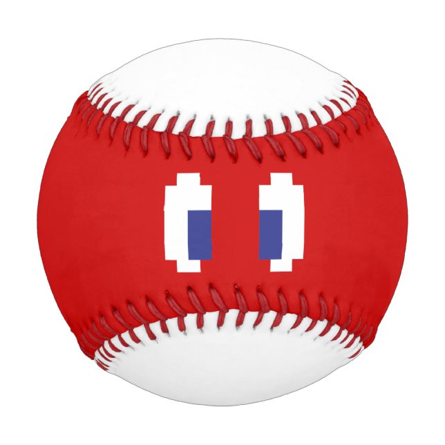 Pelota De Béisbol 8 bits Pixel Manga Eyes (Anverso)