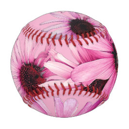 Pelota De Béisbol Abeja, en flores rosadas