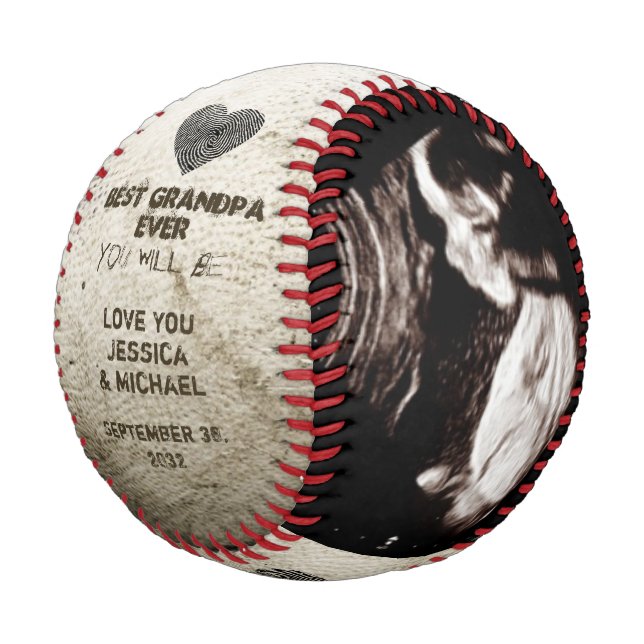 Pelota De Béisbol Abuelo bebé revela Invitación de embarazo (Angular)