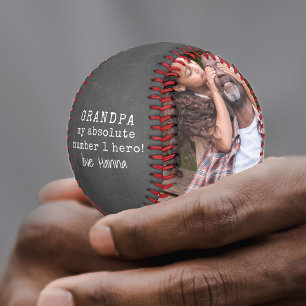 Pelota De Béisbol Abuelo mi Hero Chalkboard 2 Foto