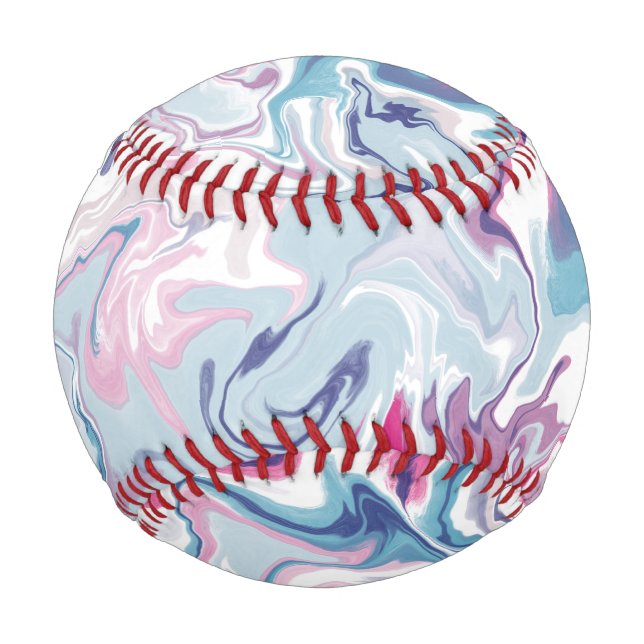 Pelota De Béisbol Acrílico líquido rosa y azul (Anverso)