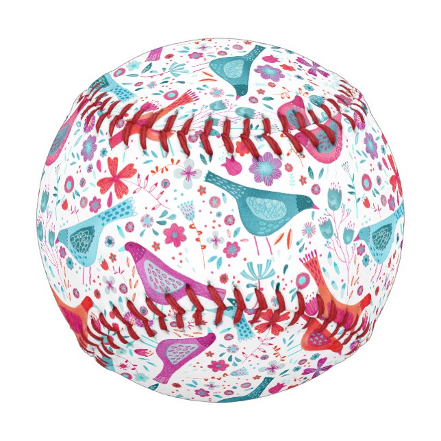Pelota De Béisbol Acuarela de pájaro moderna (Anverso)