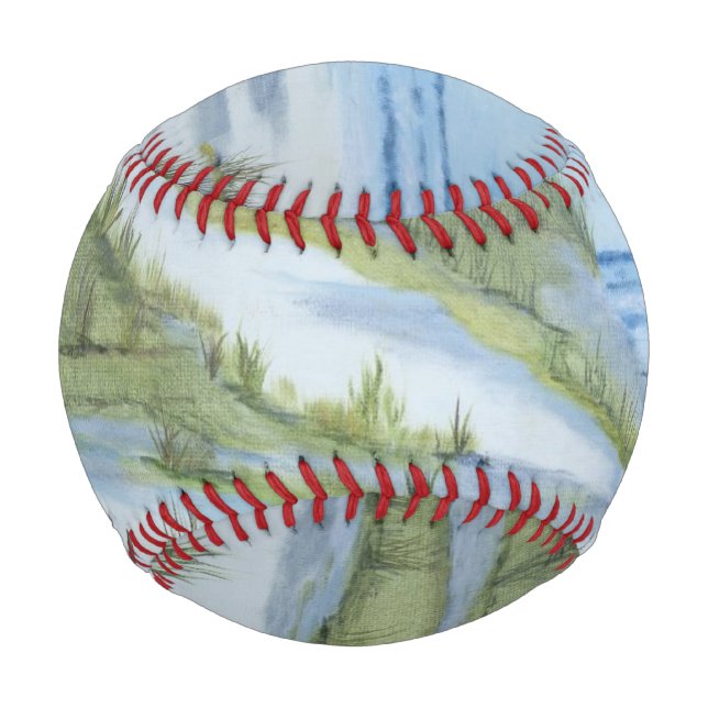 Pelota De Béisbol Acuarela de playa (Anverso)