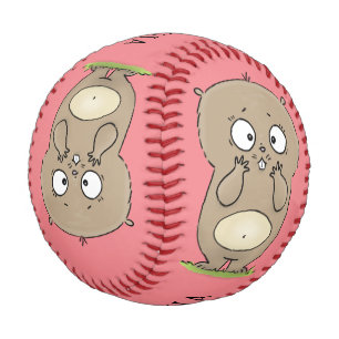 Pelota De Béisbol Afortunadamente adorable personalizado de hámster 