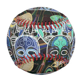 Pelota De Béisbol African Masks V1
