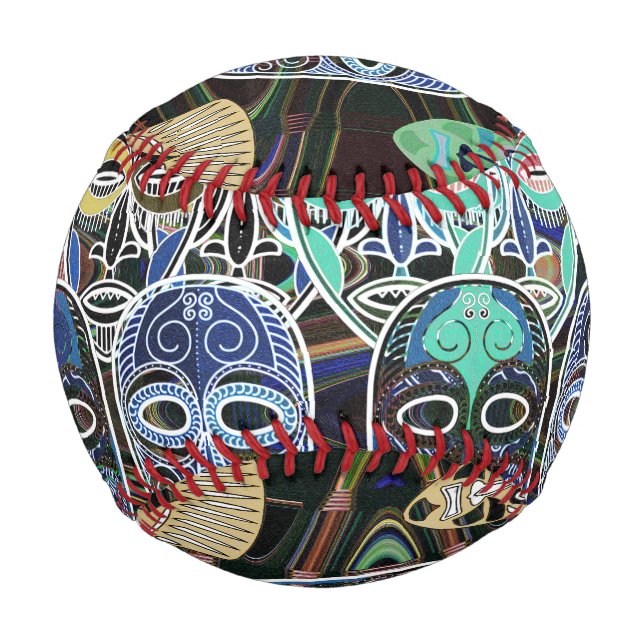 Pelota De Béisbol African Masks V1 (Anverso)