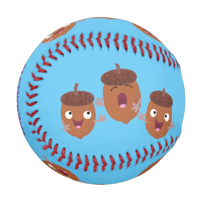 Pelota De Béisbol Agradables bellotas cantando personalizado para lo (Anverso izquierdo)